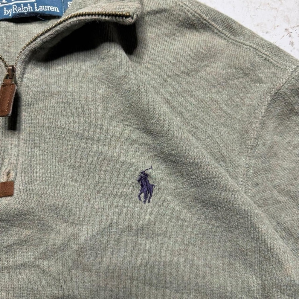 vintage polo ralph lauren quarter zip knit sweater - Picture 3 of 7